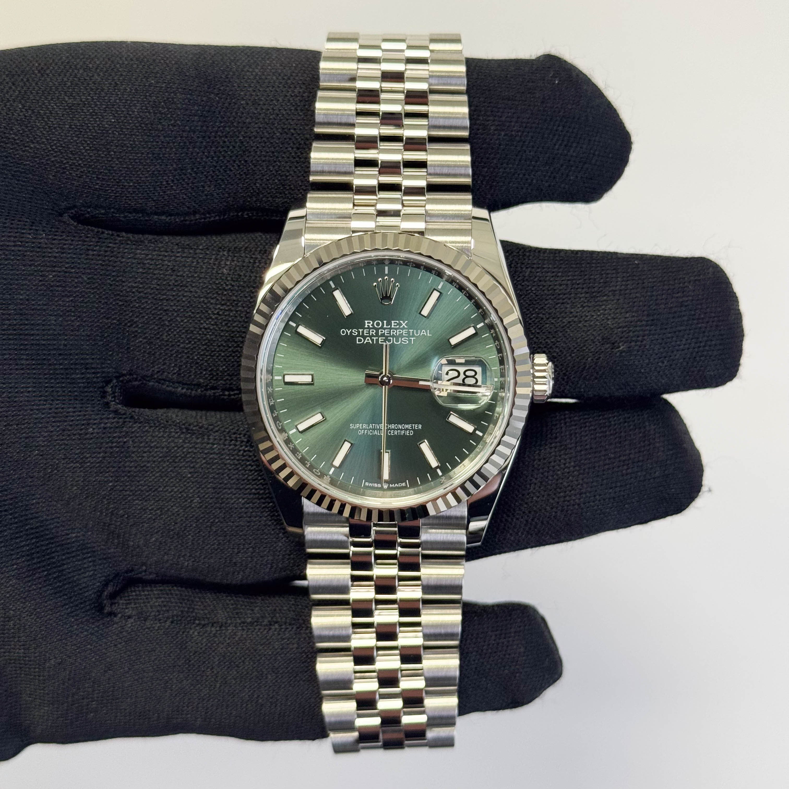 Rolex Datejust 36mm Mint Green Dial Watch Ref# 126234 - Happy Jewelers Fine Jewelry Lifetime Warranty