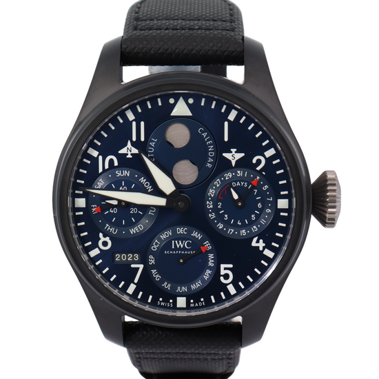 Load image into Gallery viewer, IWC Big Pilot Ceramic 47mm Blue Chronograph Dial Watch Reference# IW503001 - Happy Jewelers Fine Jewelry Lifetime Warranty
