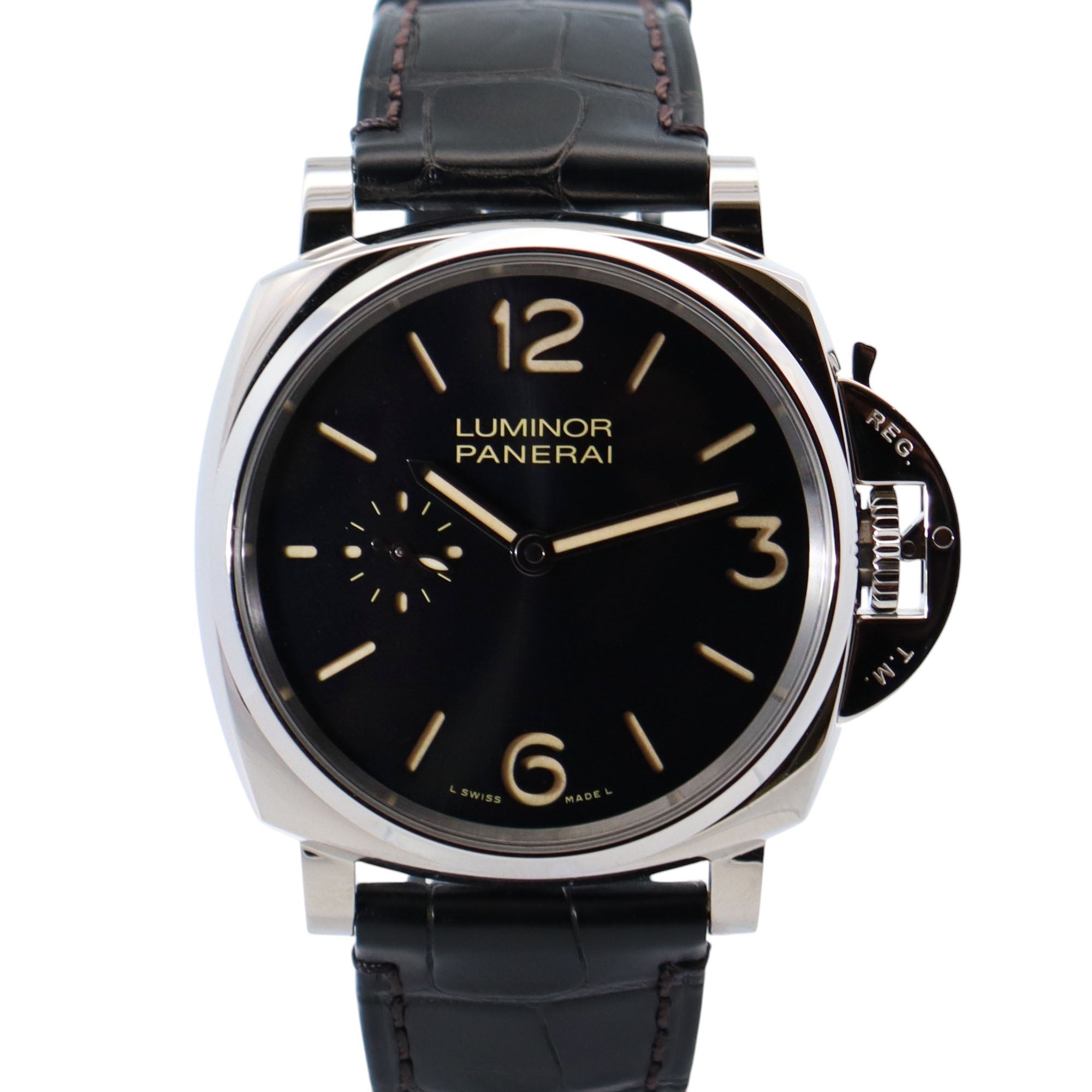 Panerai Luminor 42mm Black Dial Watch Ref# PAM00676 - Happy Jewelers Fine Jewelry Lifetime Warranty