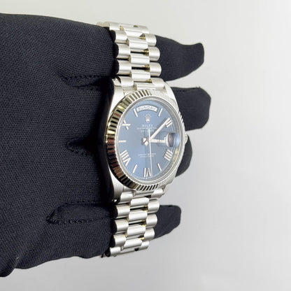Rolex Day-Date 40mm Blue Dial Watch Ref# 228236