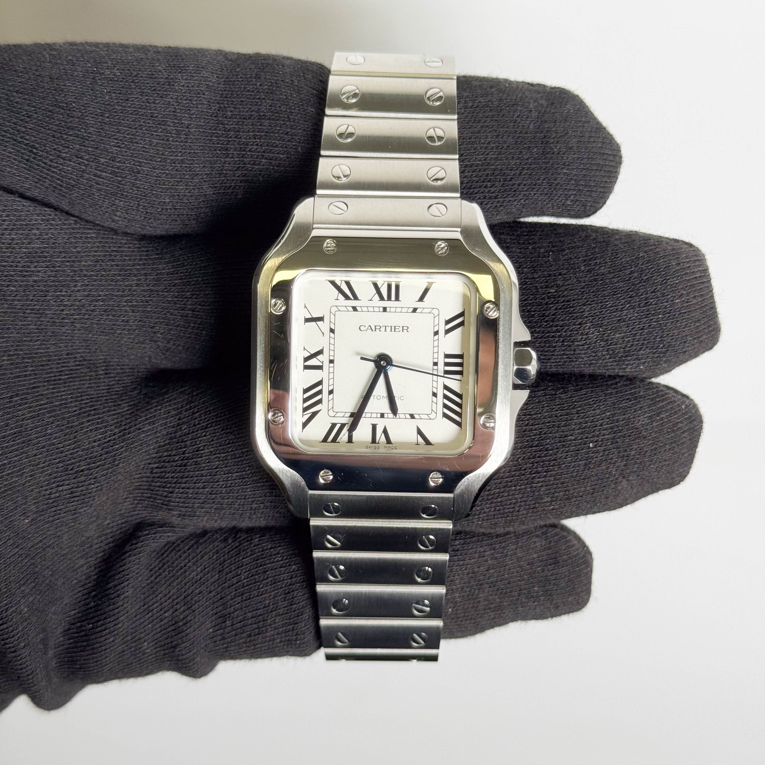 Cartier Santos 35mm White Dial Watch Ref# WSSA0029