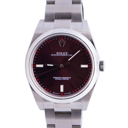 Rolex Oyster Perpetual 39mm Red Grape Dial Watch Ref# 114300 - Happy Jewelers Fine Jewelry Lifetime Warranty