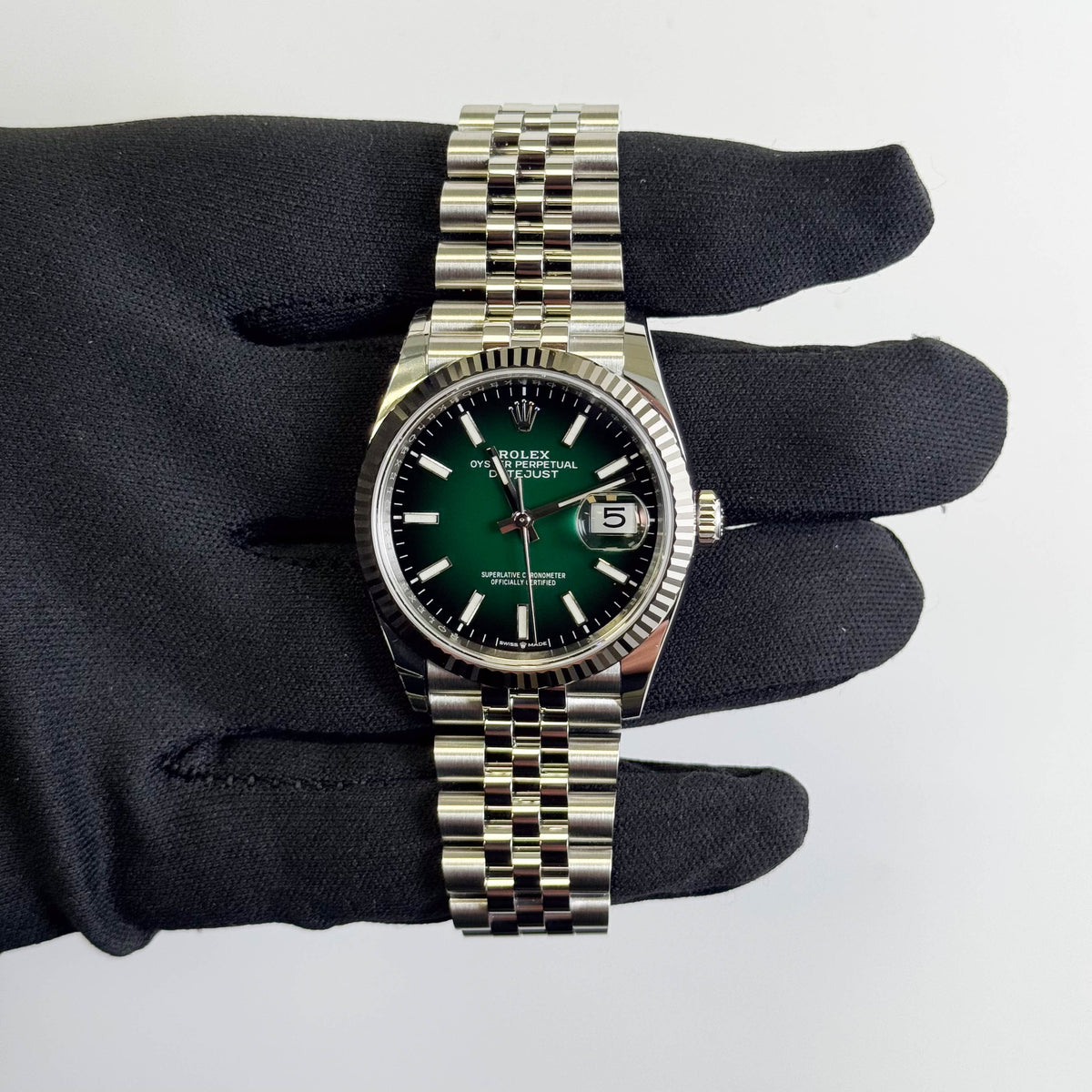 Rolex Datejust 36mm Ombre Green Dial Watch Ref# 126234