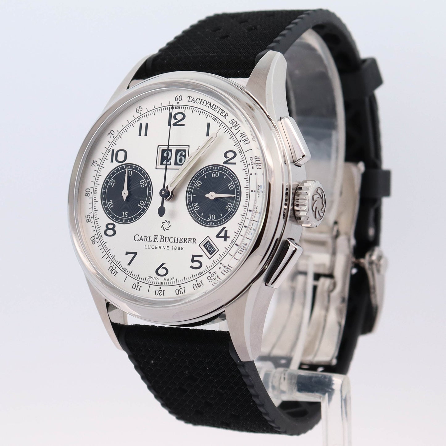 Load image into Gallery viewer, Carl F. Bucherer Heritage 41mm Stainless Steel Silver Chronograph Dial Watch Reference# 00.10803.08.12.01 - Happy Jewelers Fine Jewelry Lifetime Warranty
