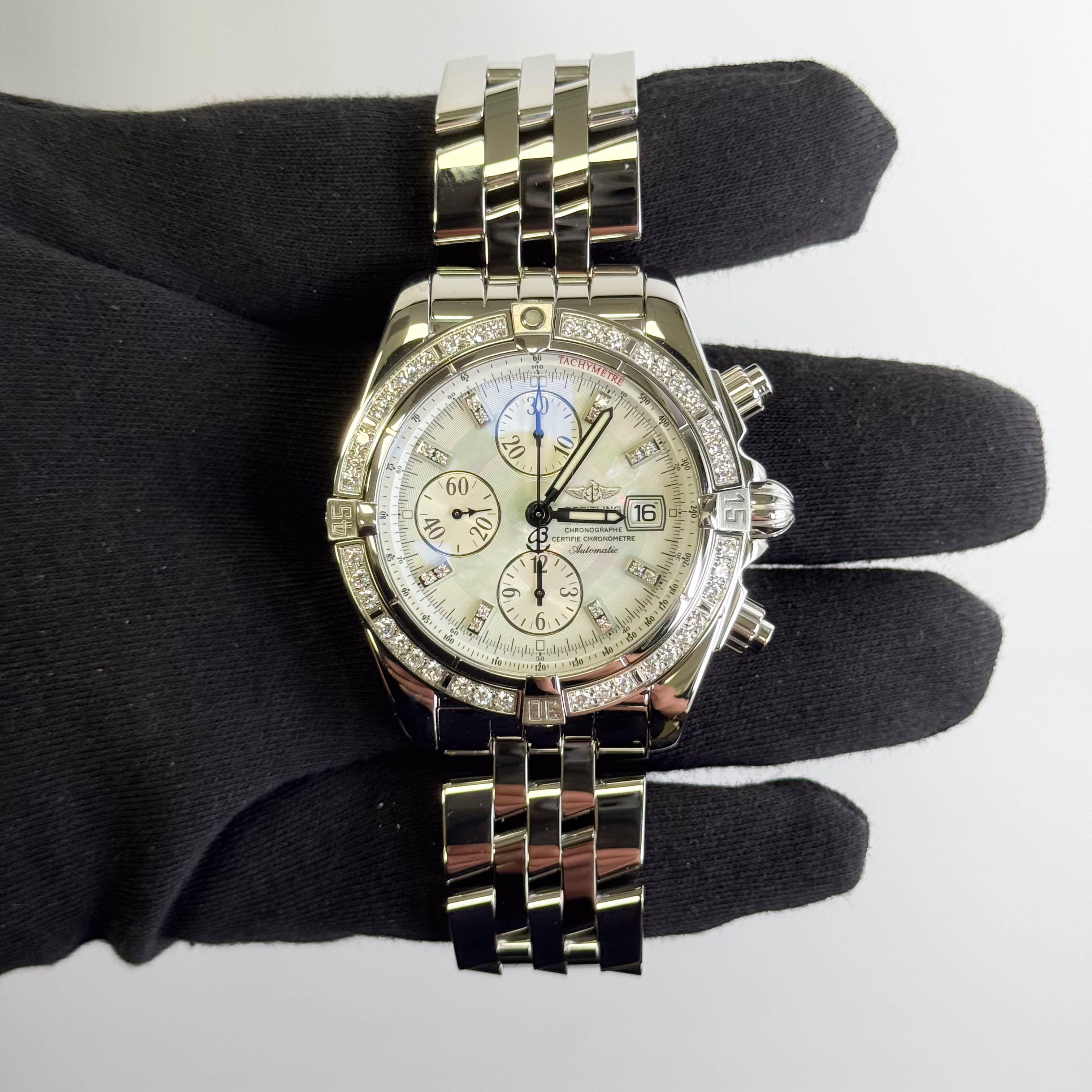 Breitling Chronomat 43mm MOP Dial Watch Ref# A13356