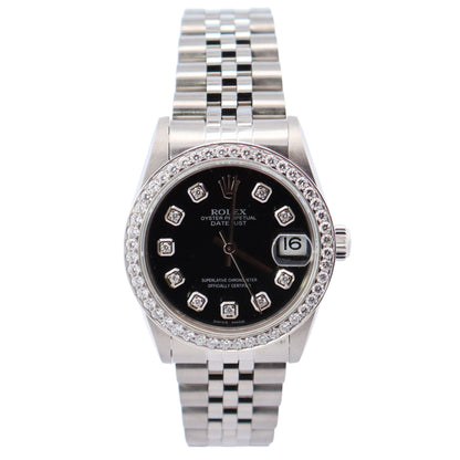 Rolex Datejust 31mm Black Dial Watch Ref# 78274 - Happy Jewelers Fine Jewelry Lifetime Warranty