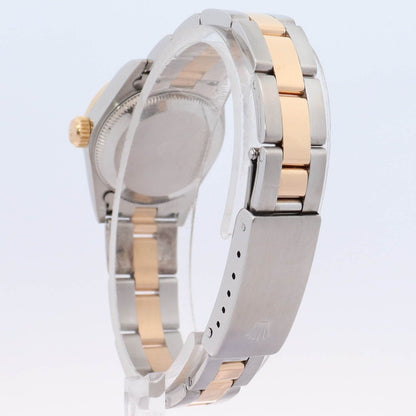 Rolex Oyster Perpetual 26mm Yellow Gold & Stainless Steel White MOP Diamond Dial Watch Reference# 67183 - Happy Jewelers Fine Jewelry Lifetime Warranty