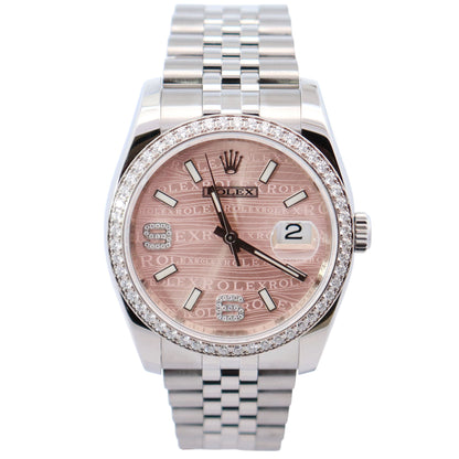 Rolex Datejust 36mm Pink Dial Watch Ref# 116244 - Happy Jewelers Fine Jewelry Lifetime Warranty
