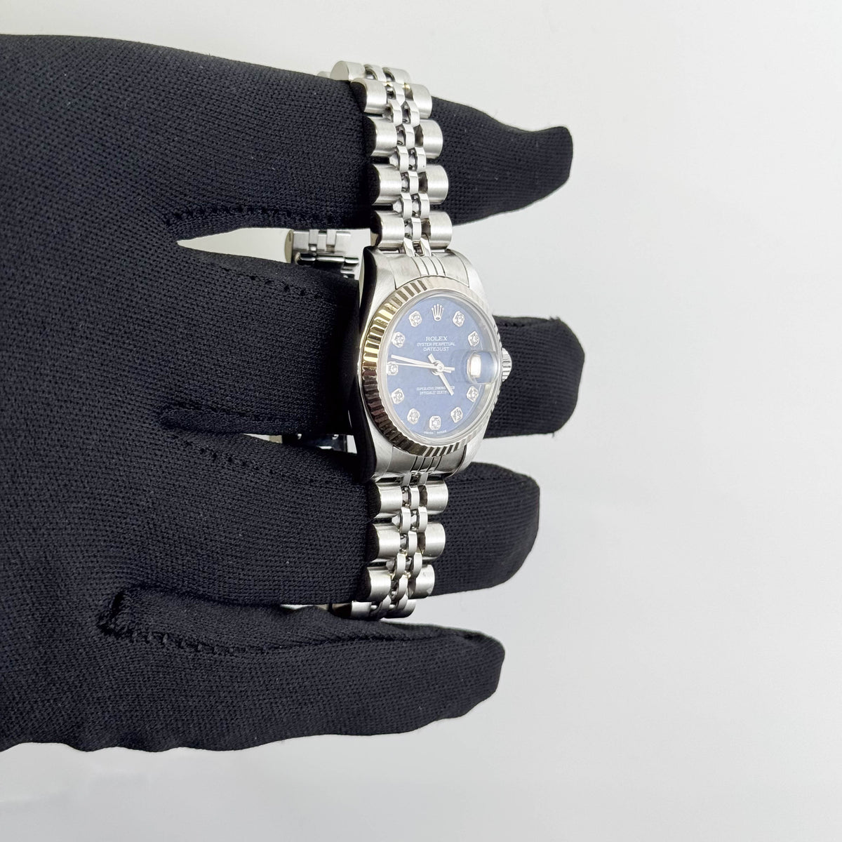 Rolex Lady Datejust 26mm Blue factory Diamond Dial Watch Ref# 79174