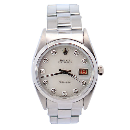 Rolex Oyster Precision 34mm MOP Dial Watch - Happy Jewelers Fine Jewelry Lifetime Warranty