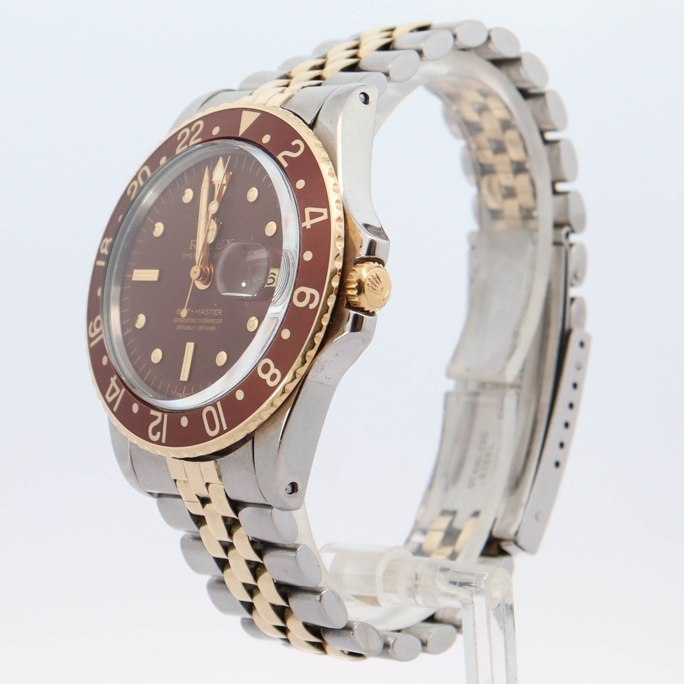 Rolex Vintage GMT Master "Rootbeer" Two Tone Yellow Gold & Steel 40mm Brown Dot Dial Watch Reference# 1675 - Happy Jewelers Fine Jewelry Lifetime Warranty