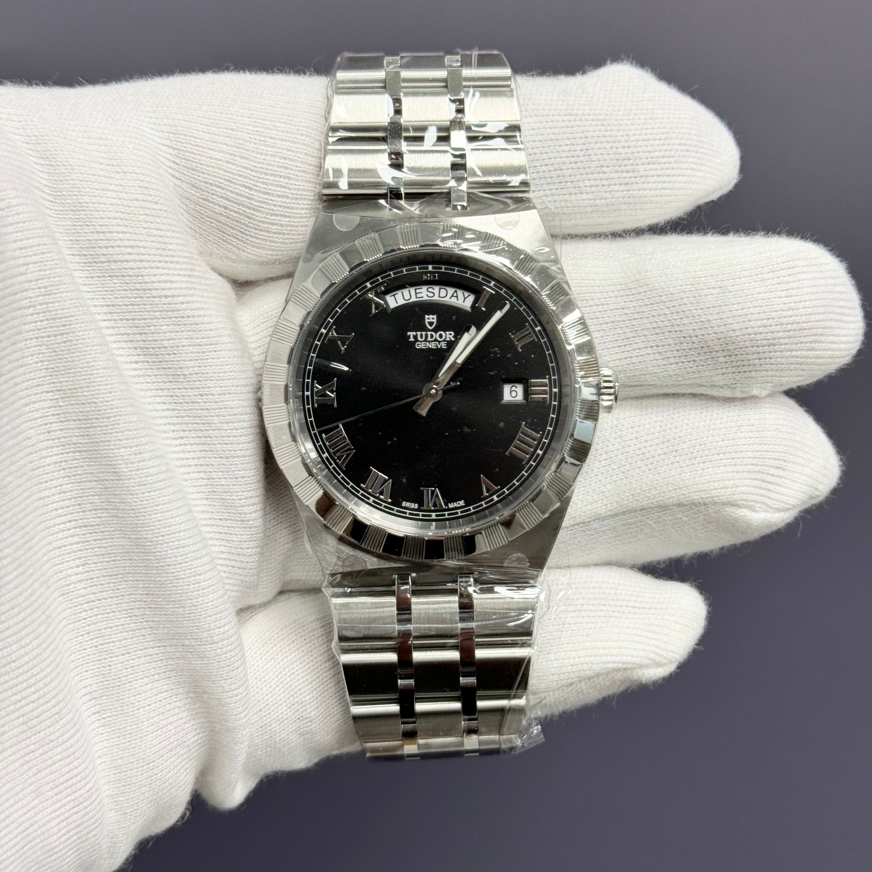 Tudor Royal 41mm Stainless Steel Black Dial Watch Ref# 28600 - Happy Jewelers Fine Jewelry Lifetime Warranty