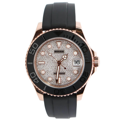 Rolex Yacht-Master 37mm Pave Dial Watch Ref# 268655 - Happy Jewelers Fine Jewelry Lifetime Warranty