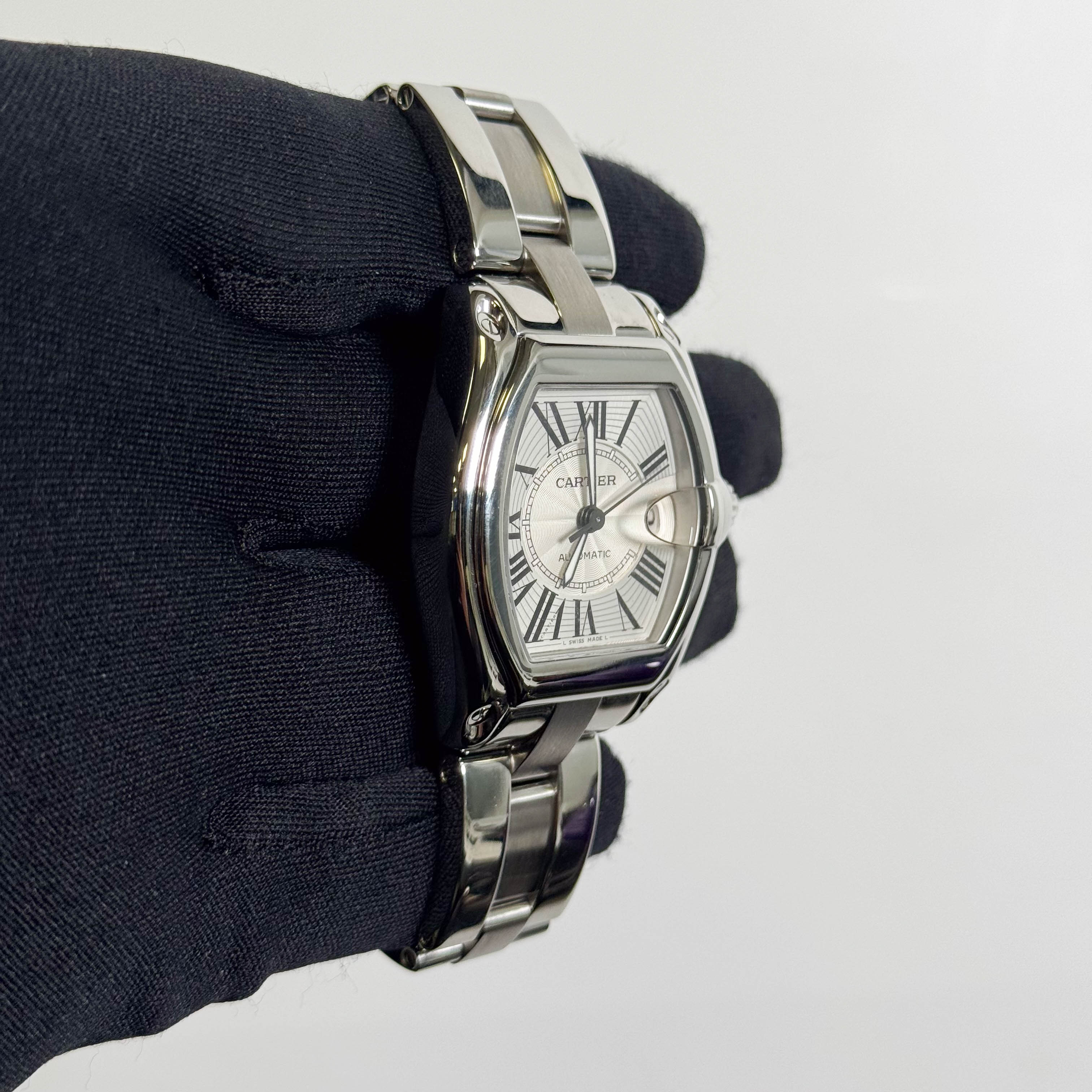 Cartier Roadster 35mm Silver Dial Watch Ref# W62025V3