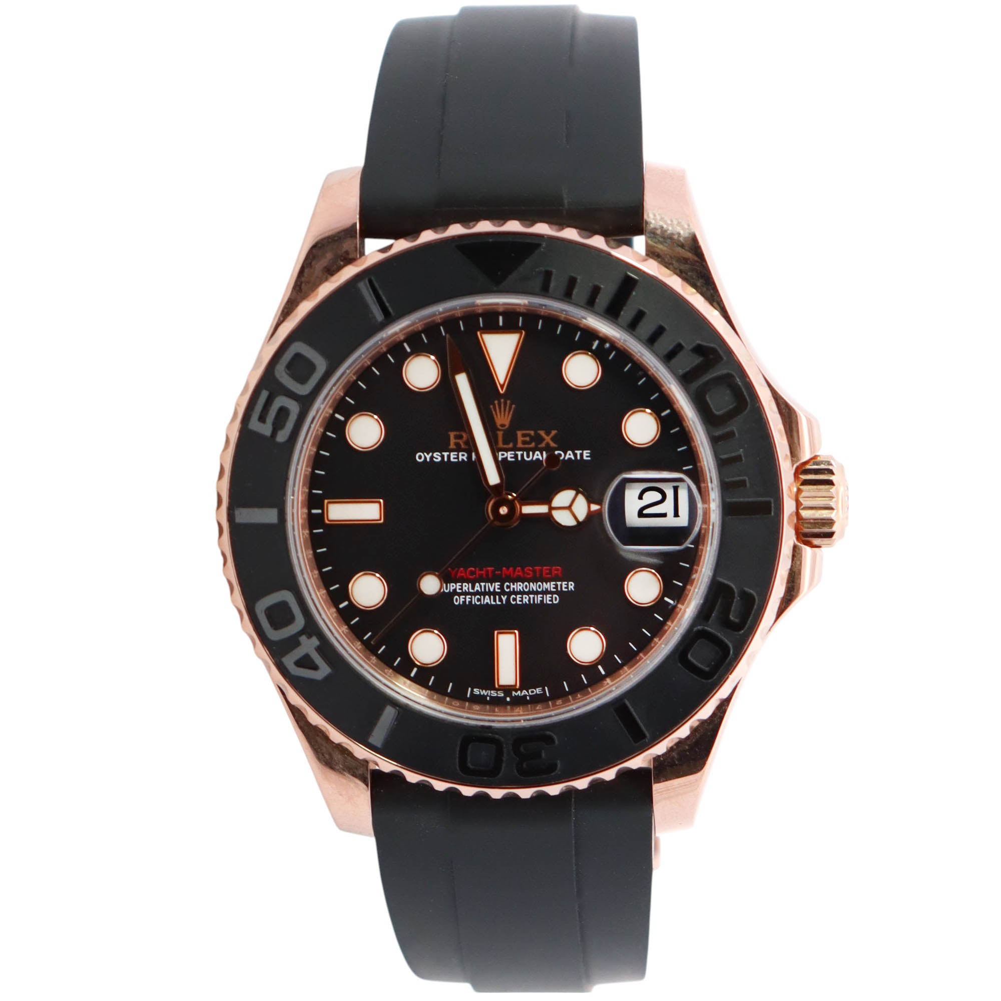 Rolex Yacht-Master 37mm Black Dial Watch Ref# 268655 - Happy Jewelers Fine Jewelry Lifetime Warranty