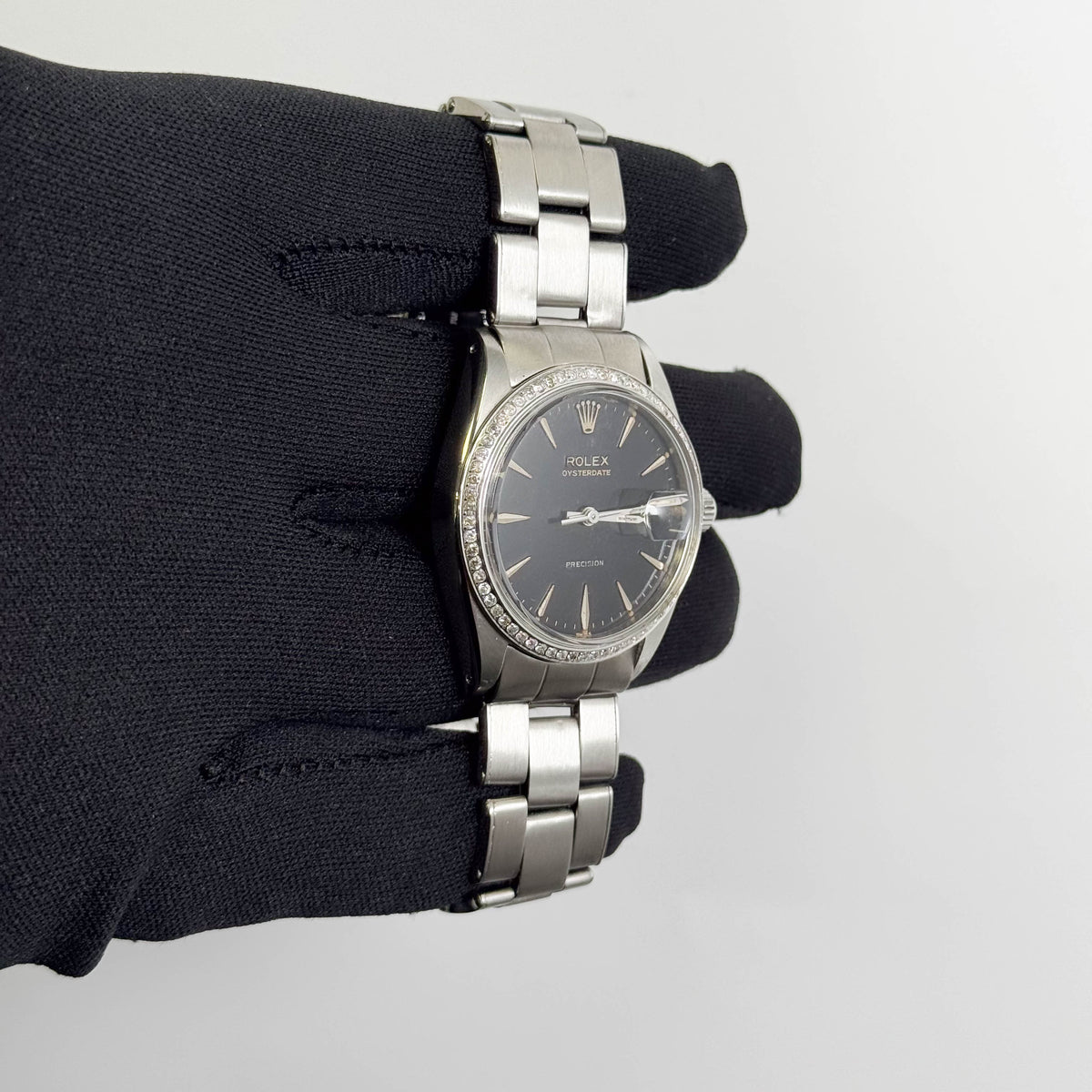Rolex Oysterdate 34mm Black Dial Watch Ref# 6694