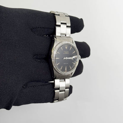 Rolex Oysterdate 34mm Black Dial Watch Ref# 6694