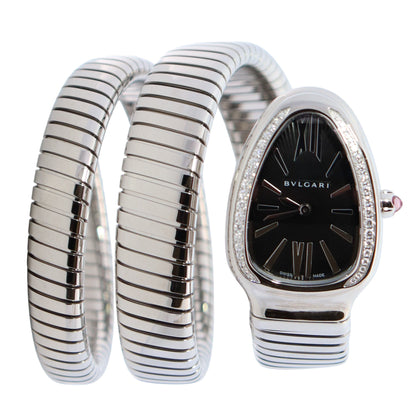 Bvlgari Serpenti 35mm Black Dial Watch Ref# 103818 - Happy Jewelers Fine Jewelry Lifetime Warranty