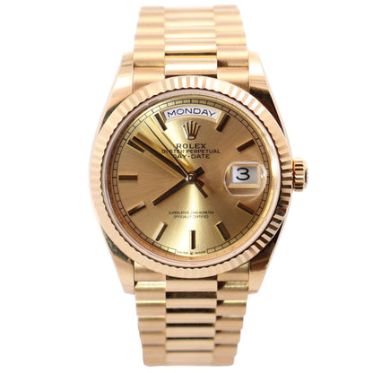 Rolex Day-Date 36mm Champagne Dial Watch Ref# 128238 - Happy Jewelers Fine Jewelry Lifetime Warranty
