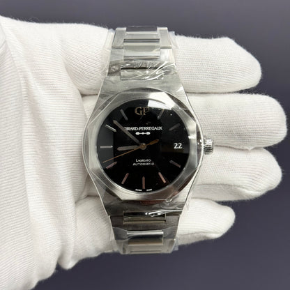 Girard Perregaux Laureato 42mm Stainless Steel Black Stick Dial Watch Ref# 81010-11-636-11A - Happy Jewelers Fine Jewelry Lifetime Warranty
