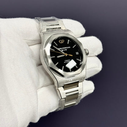 Girard Perregaux Laureato 42mm Stainless Steel Black Stick Dial Watch Ref# 81010-11-636-11A - Happy Jewelers Fine Jewelry Lifetime Warranty