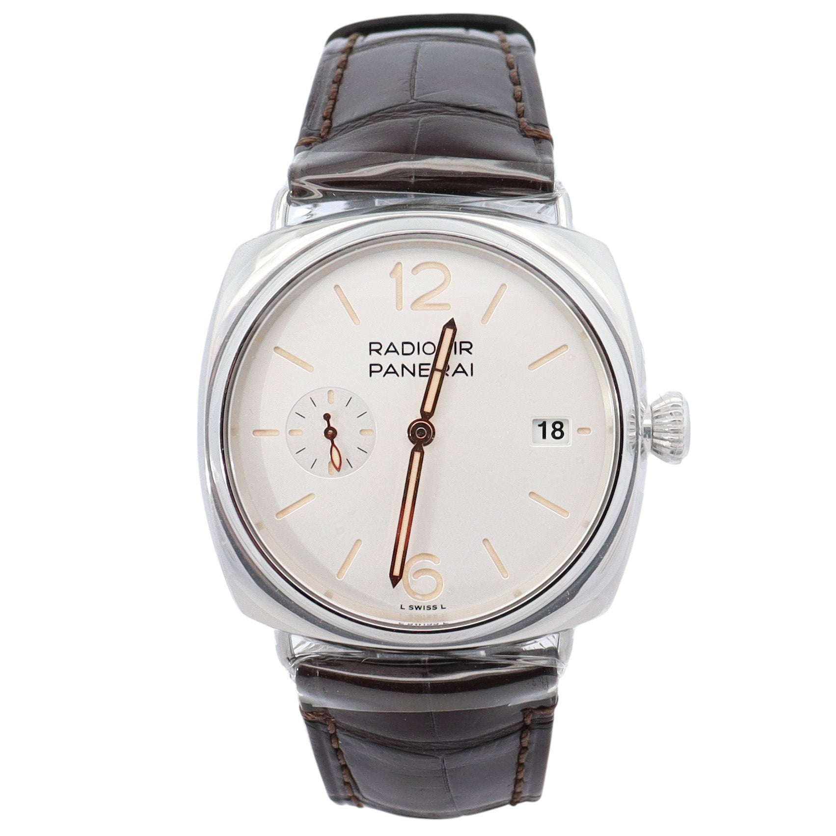 Panerai Radiomir Quaranta 40mm Silver Dial Watch Ref# PAM01292 - Happy Jewelers Fine Jewelry Lifetime Warranty