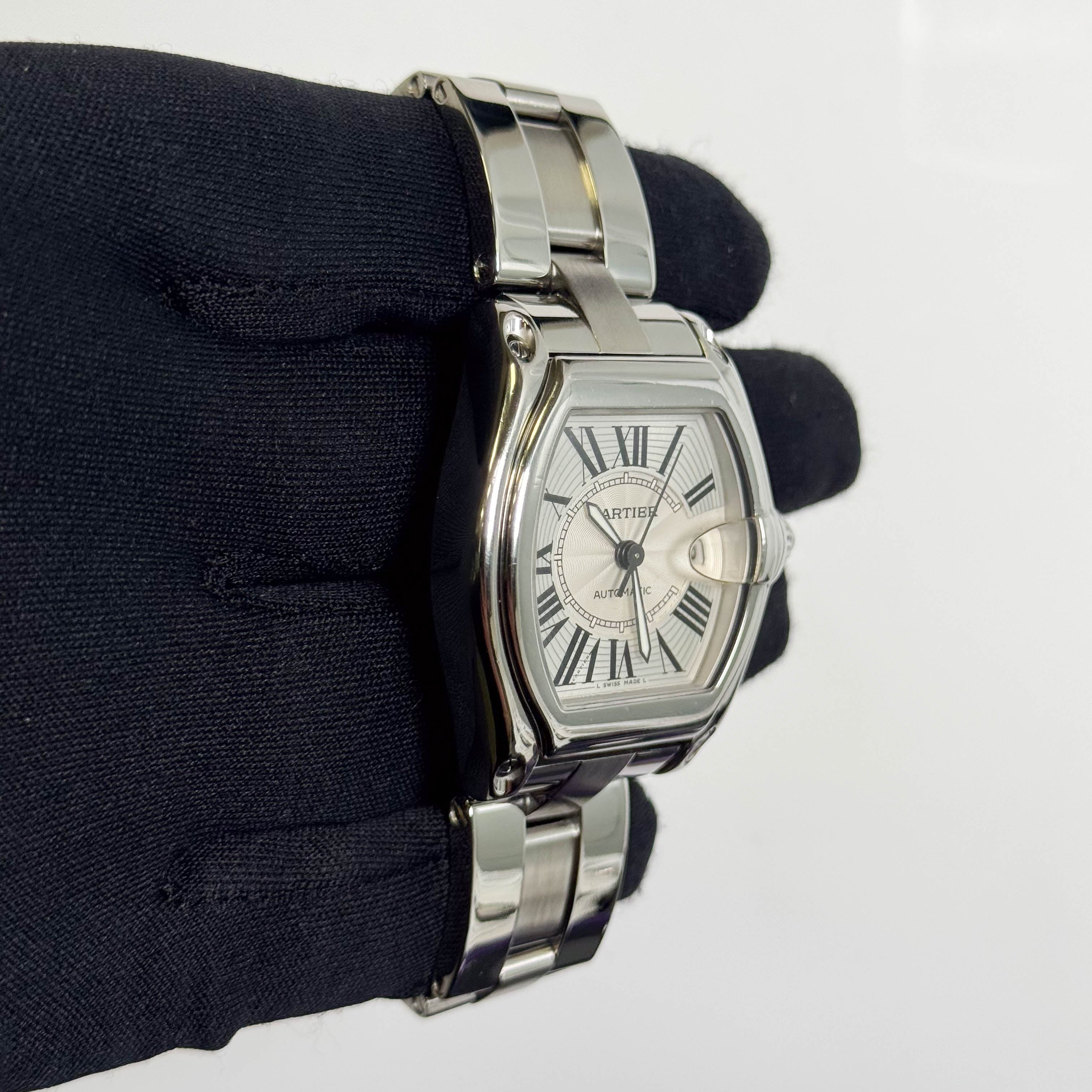 Cartier Roadster 35mm Silver Dial Watch Ref# W62025V3