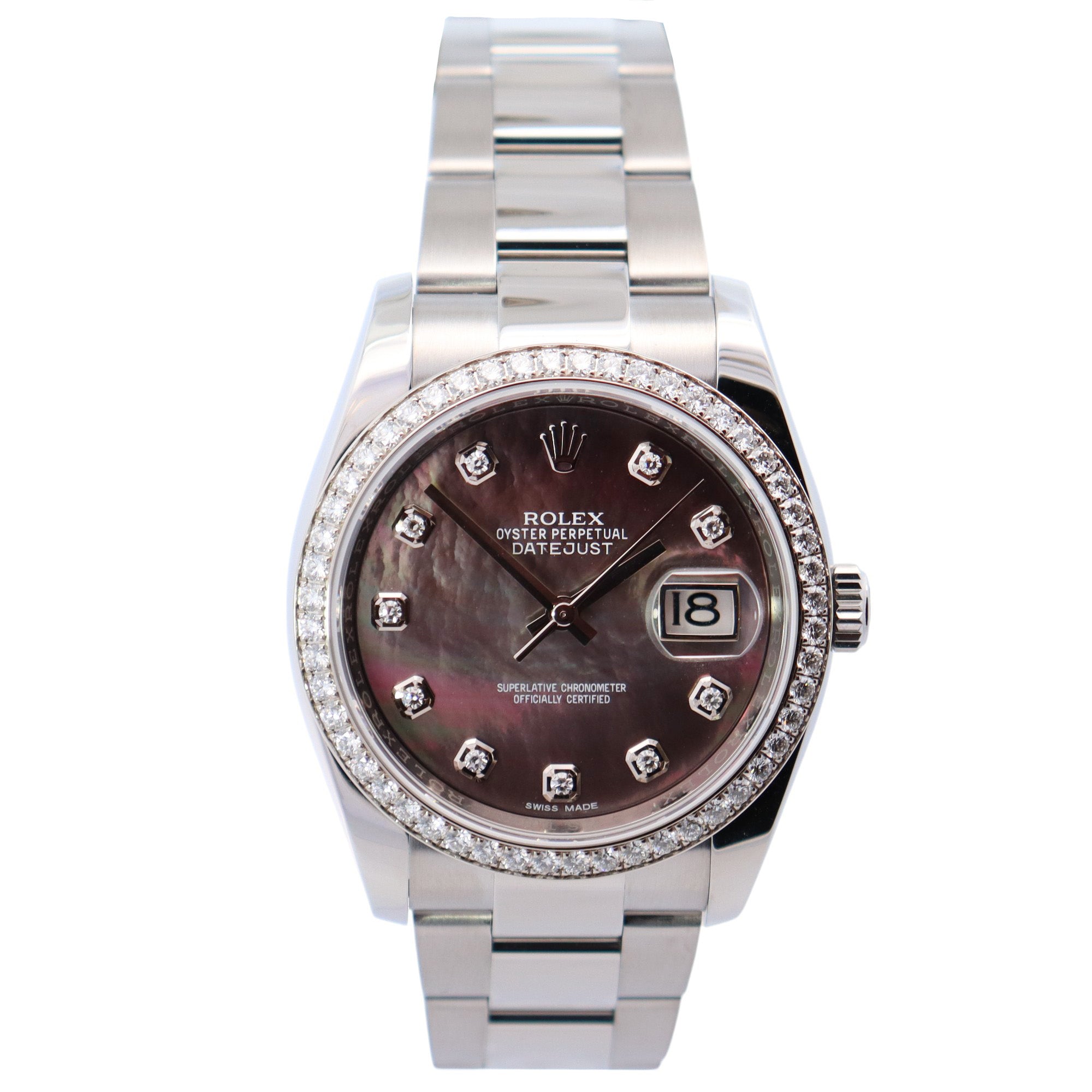 Rolex Datejust 36mm MOP Dial Watch Ref# 116244 - Happy Jewelers Fine Jewelry Lifetime Warranty