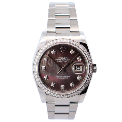 Rolex Datejust 36mm MOP Dial Watch Ref# 116244 - Happy Jewelers Fine Jewelry Lifetime Warranty
