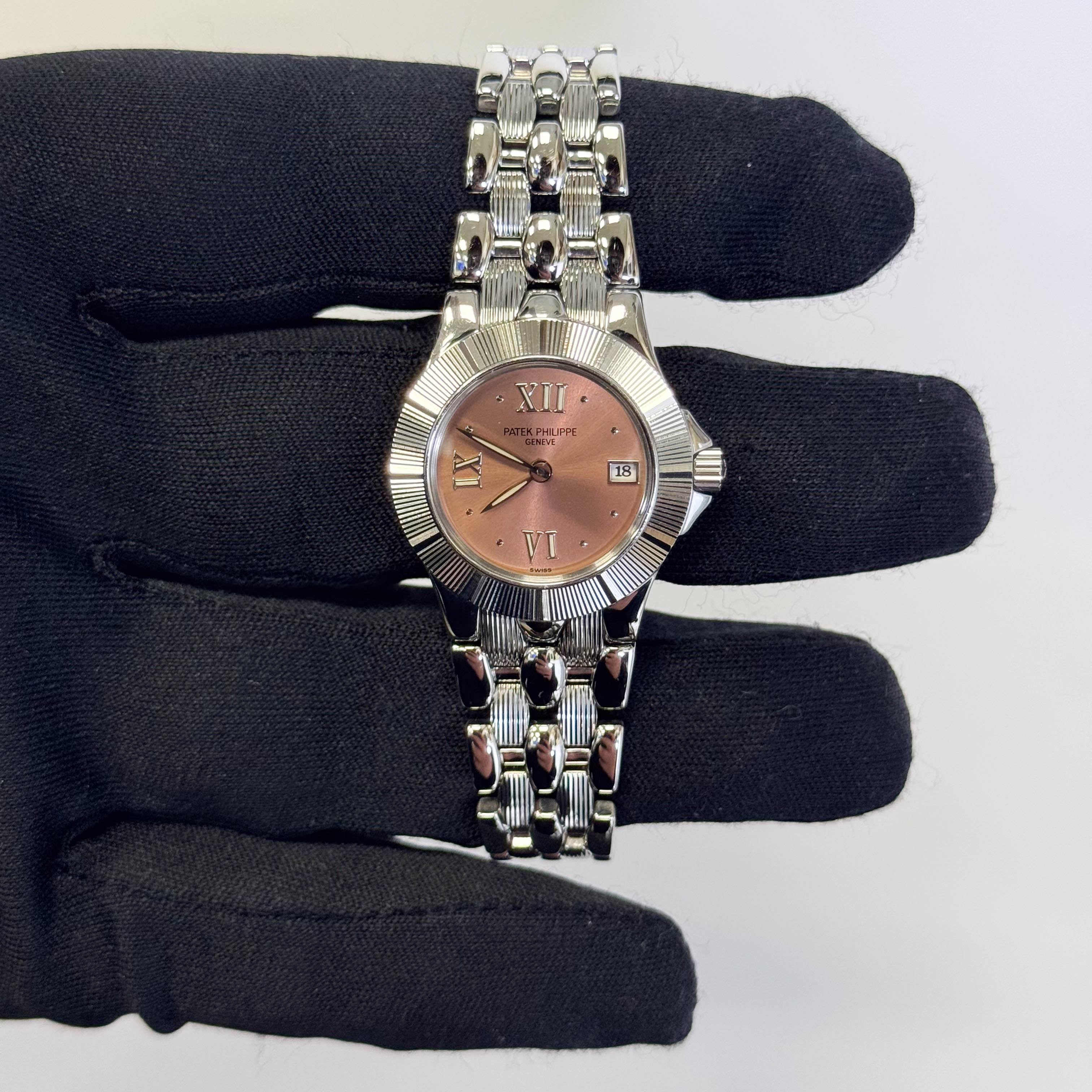 Patek Philippe Neptune 28mm Salmon Dial Watch Ref# 4880/1A-001