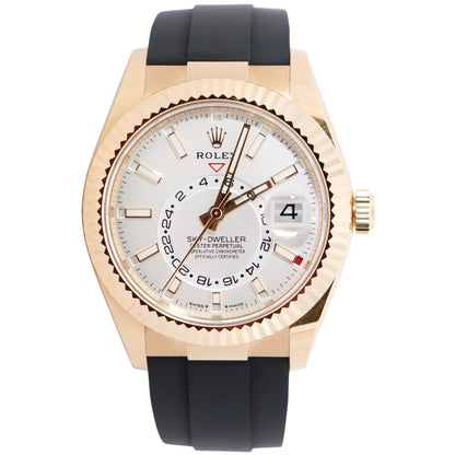 Rolex Sky-Dweller 42mm White Dial Watch Ref# 336238 - Happy Jewelers Fine Jewelry Lifetime Warranty