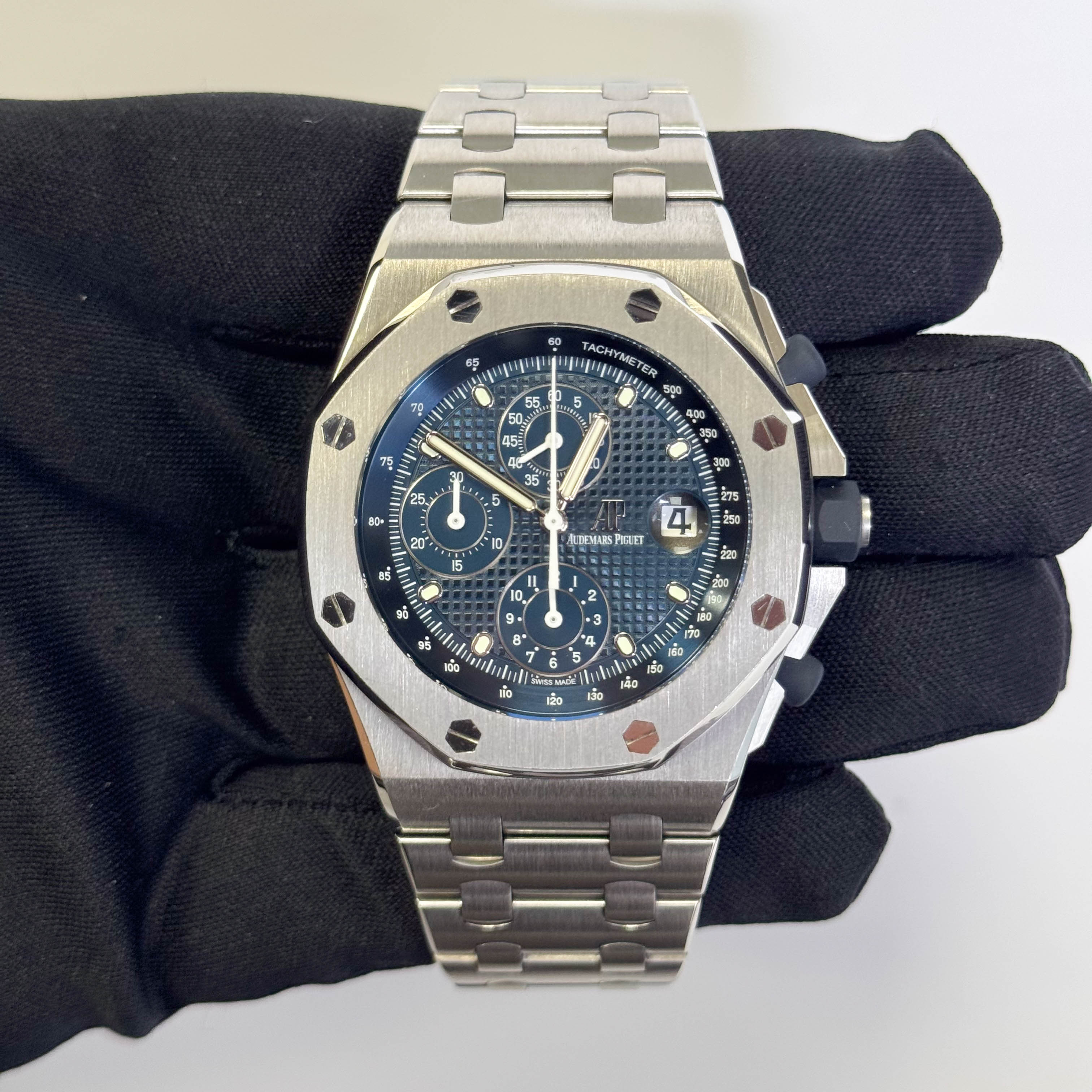 Audemars Piguet Royal Oak 42mm Blue Dial Watch Ref# 26238ST.OO.2000ST.01 - Happy Jewelers Fine Jewelry Lifetime Warranty