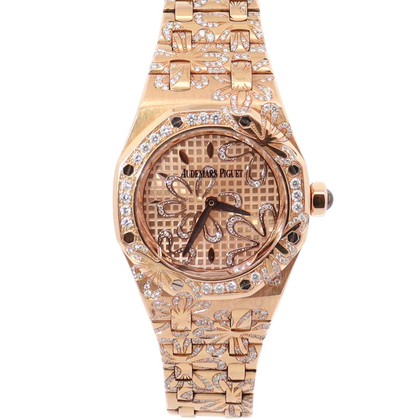 Audemars Piguet Royal Oak 33mm Pink Dial Watch Ref# 67617OR.ZZ.1235OR.01 - Happy Jewelers Fine Jewelry Lifetime Warranty