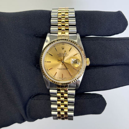 Rolex Datejust 36mm Champagne Dial Watch Ref# 16233 - Happy Jewelers Fine Jewelry Lifetime Warranty