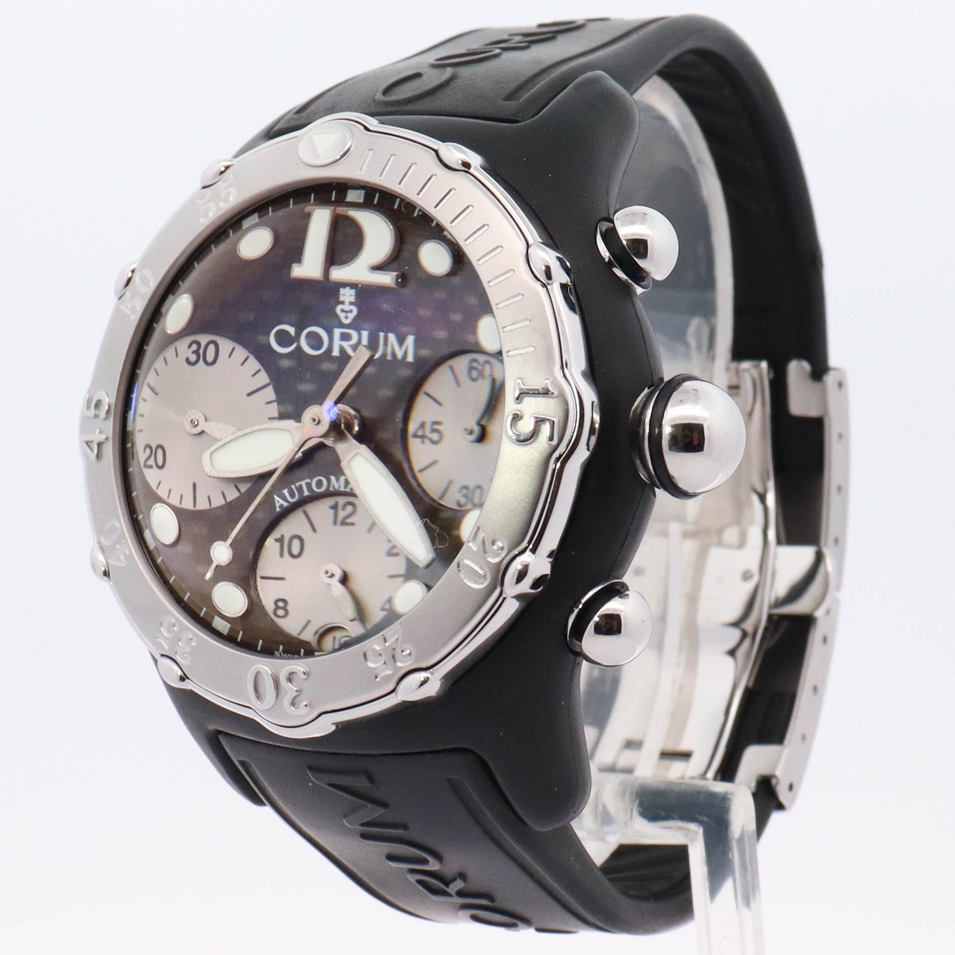 Corum Bubble Stainless Steel 45mm Chronograph Dial Watch Reference#: 285.190.20 - Happy Jewelers Fine Jewelry Lifetime Warranty