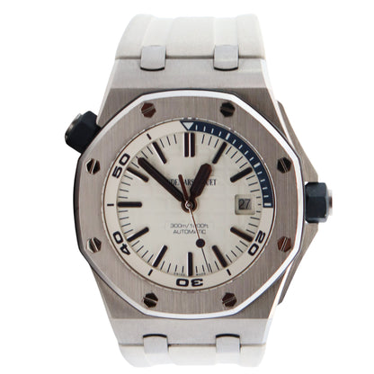 Audemars Piguet Royal Oak 42mm White Dial Watch Ref# 15710ST.OO.A010CA.01 - Happy Jewelers Fine Jewelry Lifetime Warranty