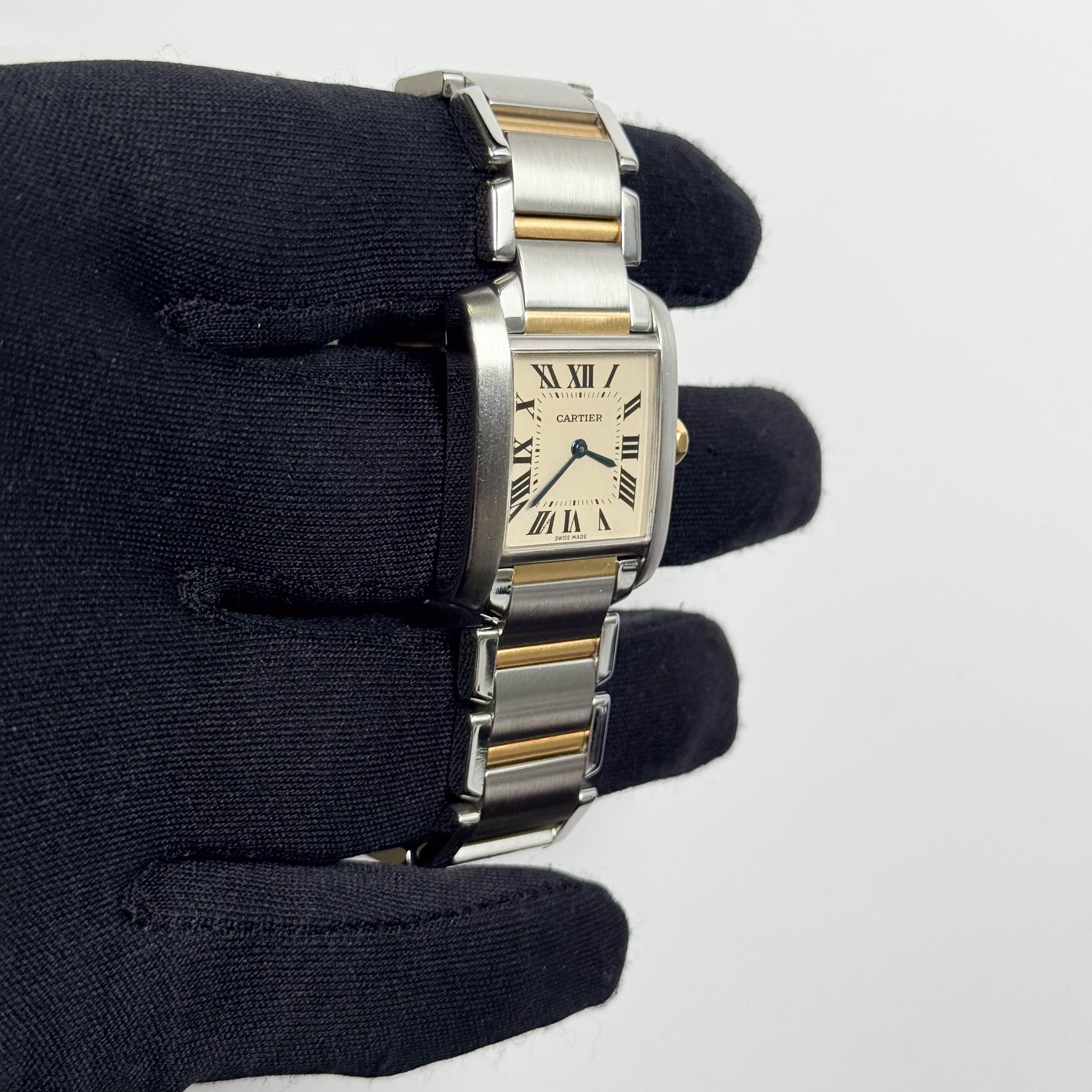 Cartier Tank Stainless Steel 25mm White Roman Dial Watch Ref# W51006Q4 - Happy Jewelers Fine Jewelry Lifetime Warranty