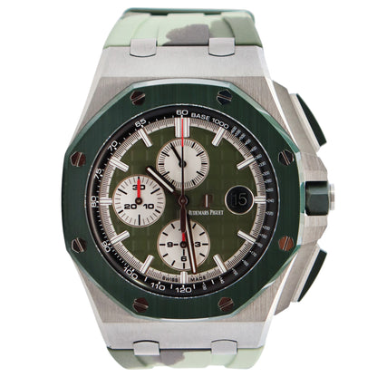 Audemars Piguet Royal Oak 44mm Green Dial Watch Ref# 26400SO.OO.A055CA.01 - Happy Jewelers Fine Jewelry Lifetime Warranty