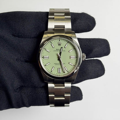 Rolex Oyster Perpetual 41mm Pistachio Dial Watch Ref# 134300 - Happy Jewelers Fine Jewelry Lifetime Warranty
