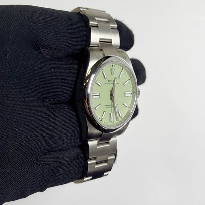 Rolex Oyster Perpetual 41mm Pistachio Dial Watch Ref# 134300 - Happy Jewelers Fine Jewelry Lifetime Warranty