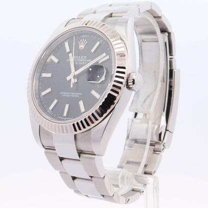 Rolex Datejust 41mm Stainless Steel Black Stick Dial Watch Reference#: 126334 - Happy Jewelers Fine Jewelry Lifetime Warranty