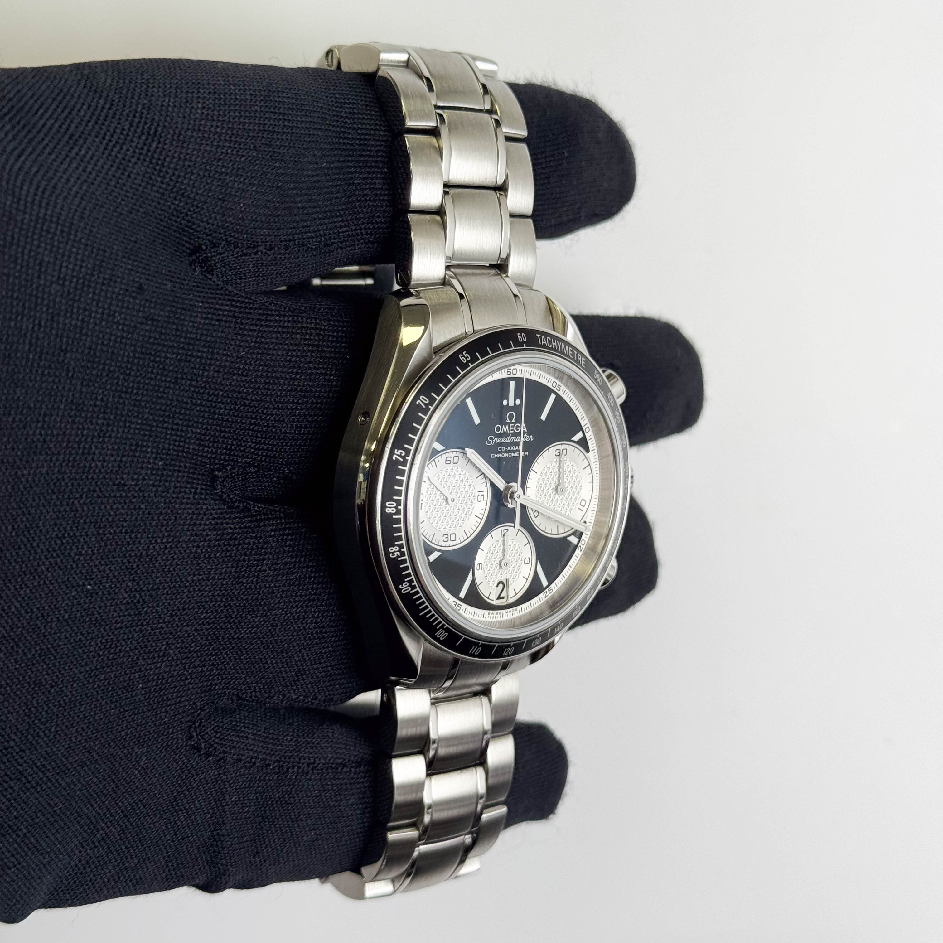 Omega Speedmaster Racing Stainless Steel 40mm Black Chronograph Dial Watch Ref# 326.30.40.50.01.002 - Happy Jewelers Fine Jewelry Lifetime Warranty