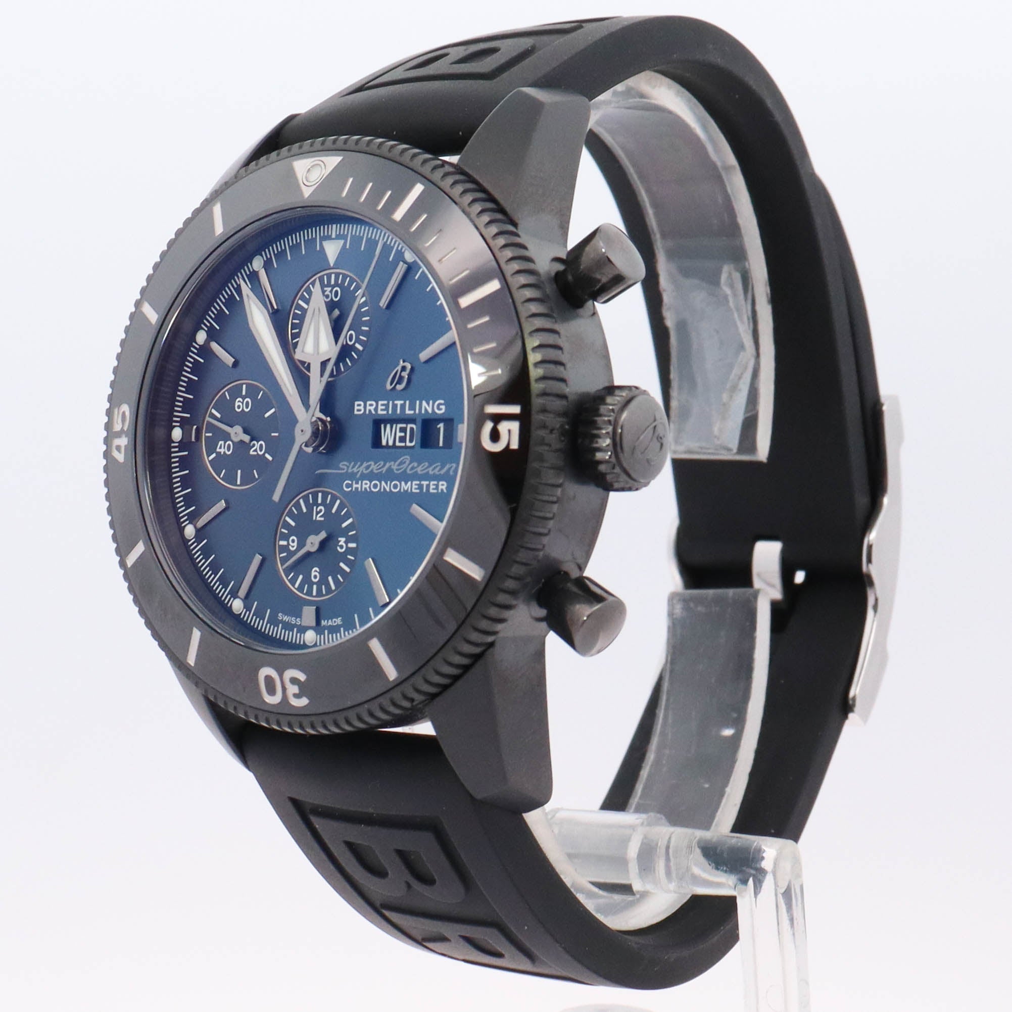 Breitling Superocean Heritage II Stainless Steel 44mm Blue Chronograph Dial Watch Reference#: M133132A1C1W1 - Happy Jewelers Fine Jewelry Lifetime Warranty