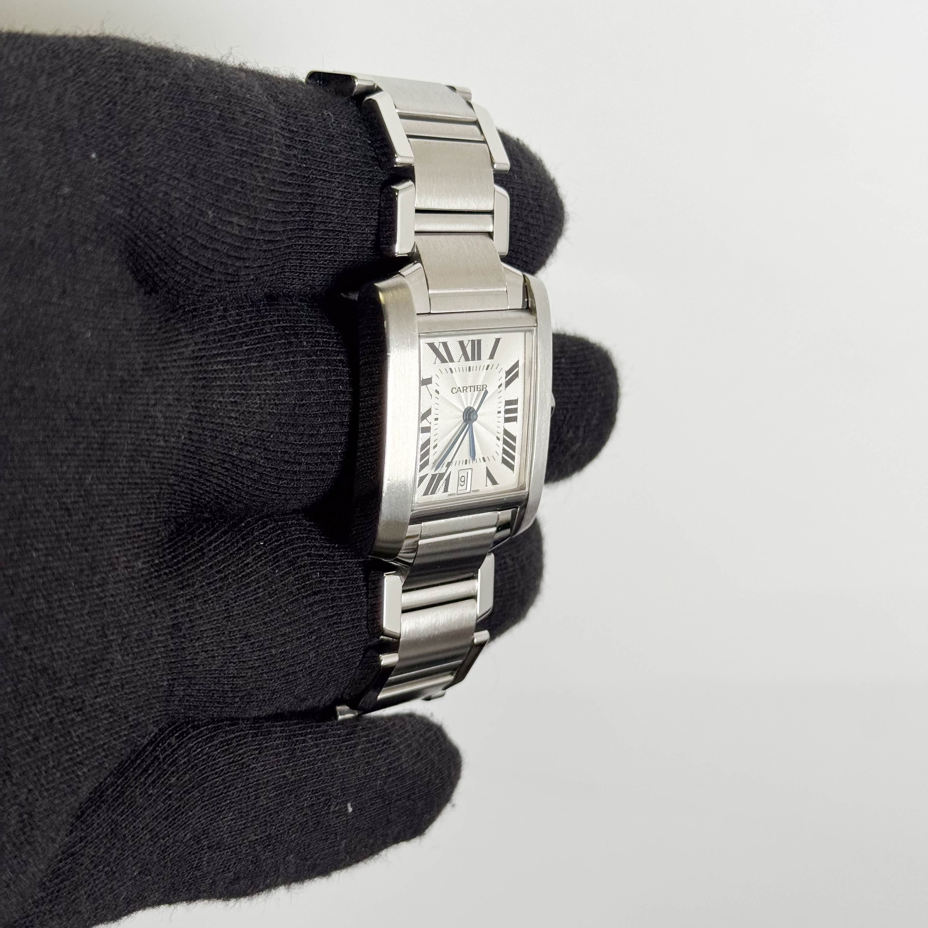 Cartier Tank Française 28mm White Dial Watch Ref# W51002Q3