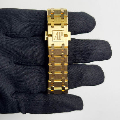 Audemars Piguet Royal Oak Yellow Gold 33mm Blue Dial Watch Ref# 67651BA.ZZ.1261BA.02 - Happy Jewelers Fine Jewelry Lifetime Warranty