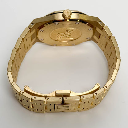 Audemars Piguet Royal Oak Yellow Gold 33mm Blue Dial Watch Ref# 67651BA.ZZ.1261BA.02 - Happy Jewelers Fine Jewelry Lifetime Warranty