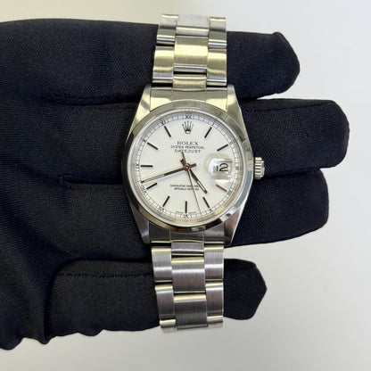 Rolex Datejust 36mm White Dial Watch Ref# 16200 - Happy Jewelers Fine Jewelry Lifetime Warranty