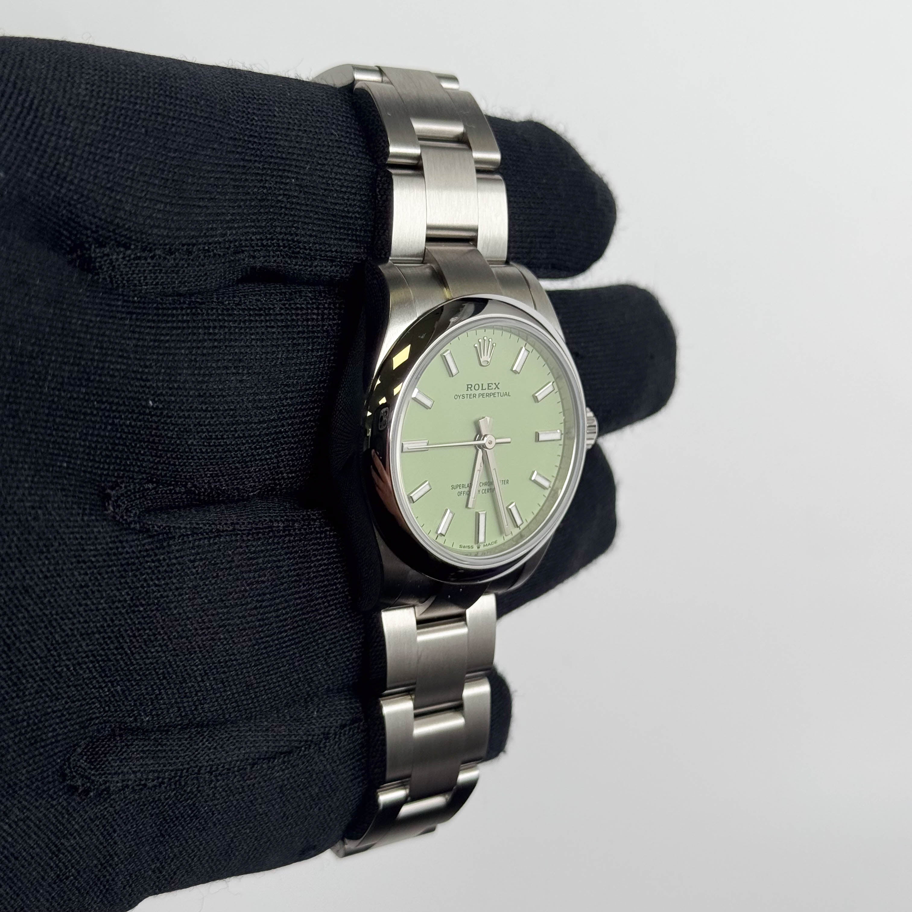 Rolex Oyster Perpetual 31mm Pistachio Dial Watch Ref# 277200 - Happy Jewelers Fine Jewelry Lifetime Warranty