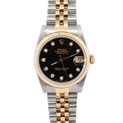 Rolex Datejust 31mm Black Dial Watch Ref# 68273 - Happy Jewelers Fine Jewelry Lifetime Warranty