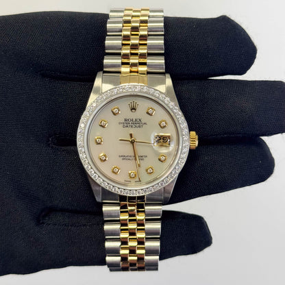 Rolex Datejust 36mm MOP Dial Watch Ref# 16233 - Happy Jewelers Fine Jewelry Lifetime Warranty